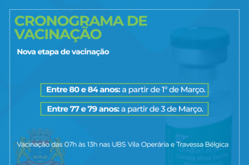 CRONOGRAMA DE VACINAÇÃO