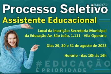 Processo Seletivo para Assistente Educacional (CR) - n° 02/2023