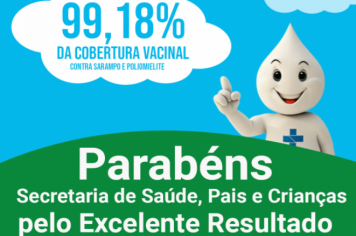 ÓTIMOS RESULTADOS DA CAMPANHA DE VACINAÇÃO