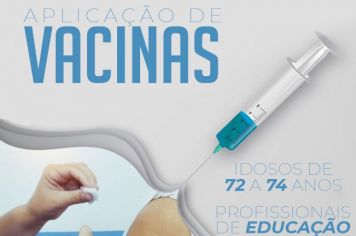 Vacinação de profissionais de saúde e idosos de 72 a 74 anos