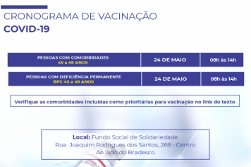 ATUALIZAÇÃO CRONOGRAMA DE VACINAÇÃO COVID-19
