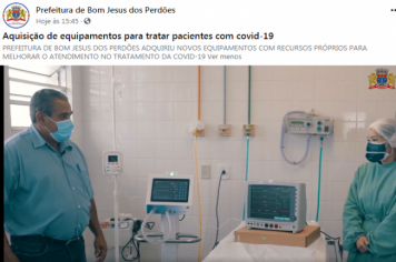 Aquisição de equipamentos para tratar pacientes com covid-19