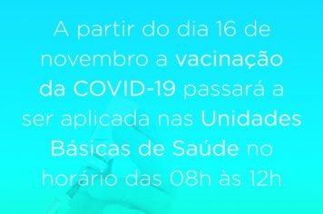 VACINAÇÃO CONTRA A COVID-19 PASSARÁ A SER NAS UBS TRAVESSA BÉLGICA E VILA OPERÁRIA