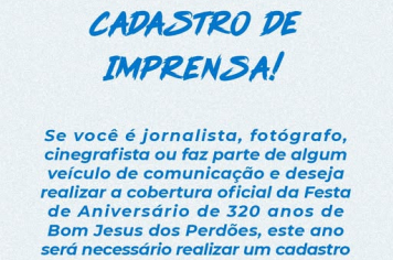 CADASTRO DE IMPRENSA!