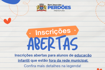 INSCRIÇÕES ABERTAS REDE MUNICIPAL