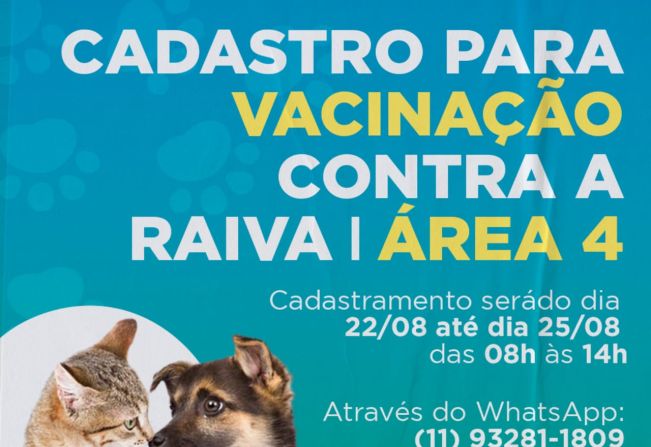 CADASTRO PARA VACINAÇÃO CONTRA A RAIVA ÁREA 04