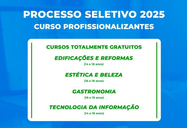 PROCESSO SELETIVO DE CURSOS PROFISSIONALIZANTES