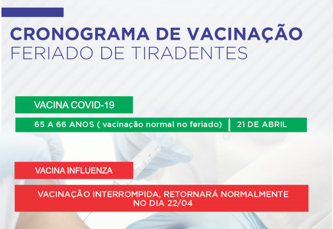 CRONOGRAMA DE VACINAÇÃO