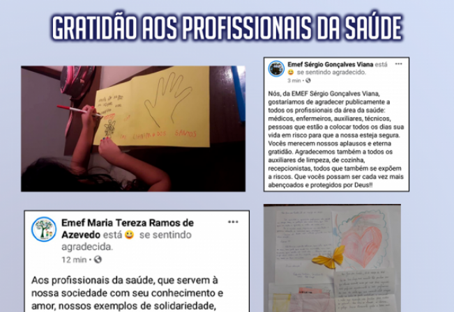 HOMENAGEM DAS ESCOLAS AOS PROFISSIONAIS DA SAÚDE