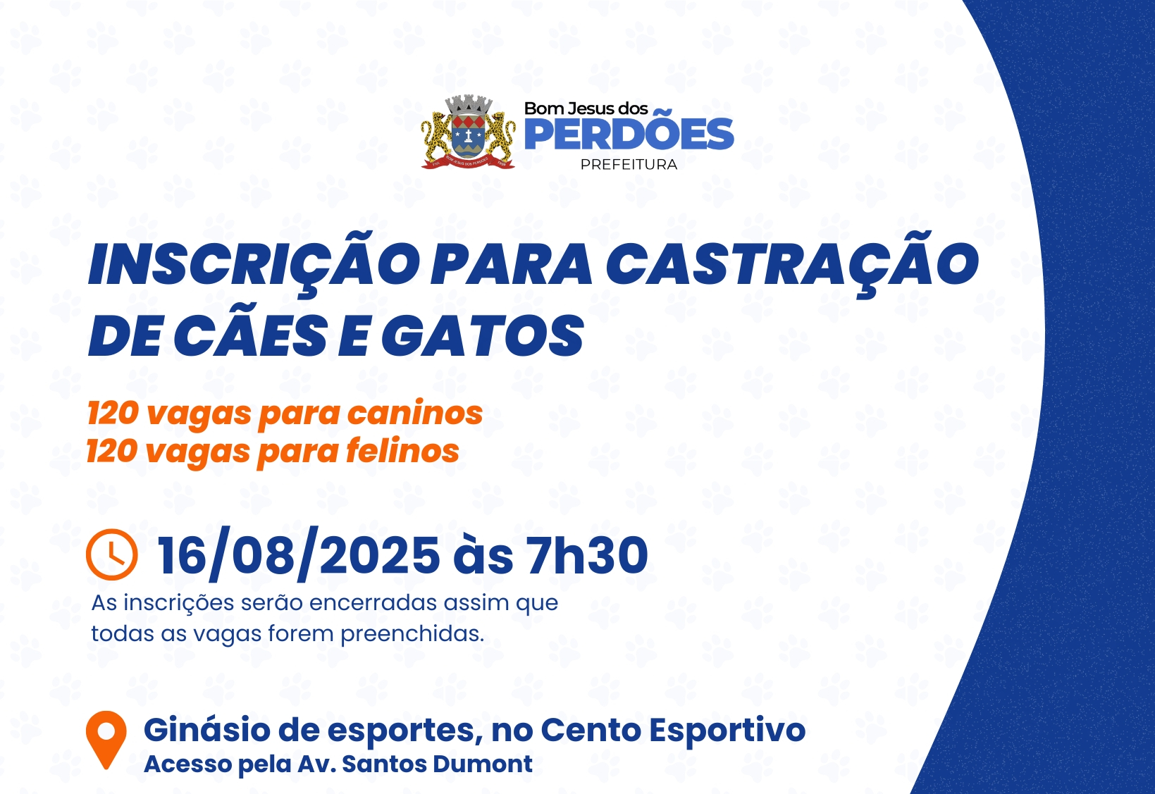 INSCRIÇÃO PARA CASTRAÇÃO DE CÃES E GATOS