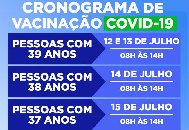 NOVO CRONOGRAMA DE VACINAÇÃO CONTRA A COVID-19