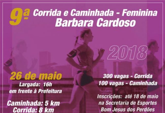 INSCRIÇÕES ABERTAS PARA 9ª CORRIDA BARBARA CARDOSO