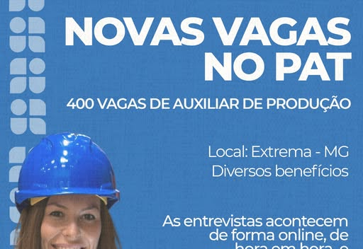NOVAS VAGAS NO PAT