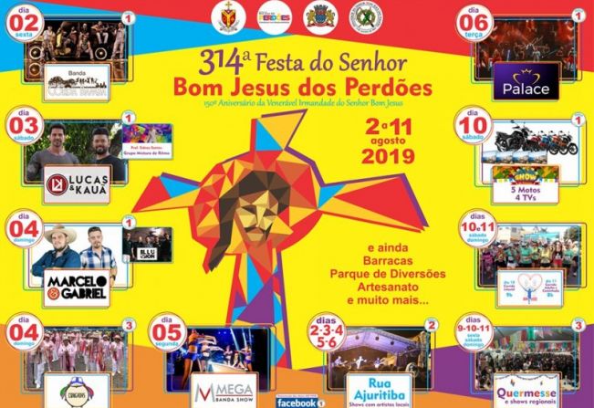 Programação da 314ª Festa do Senhor Bom Jesus dos Perdões